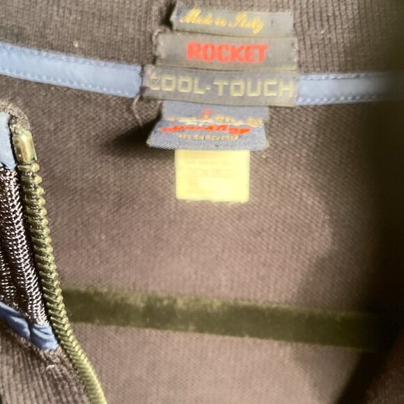 Vintage Paul & Shark Black 1/4 Zip-Up wool long sleeve Sweater Blue Trim 2XL - Picture 3 of 3